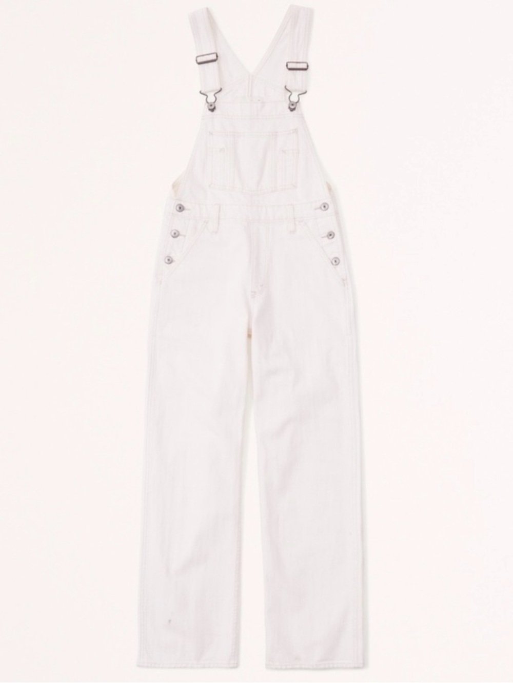 Abercrombie & Fitch Cream Wash Denim Overalls